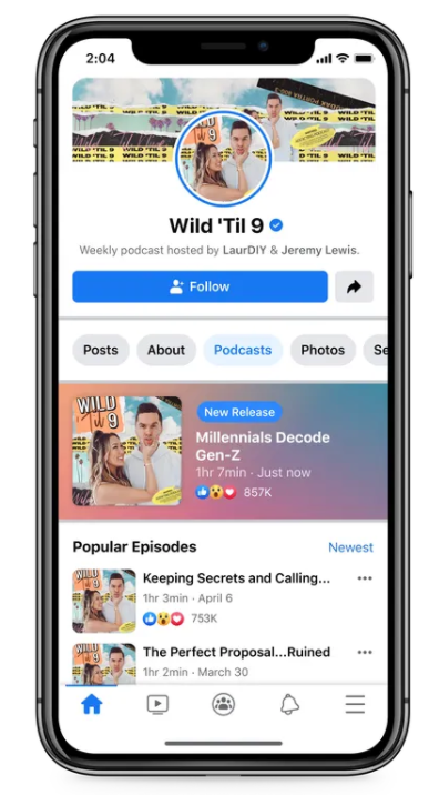 На страницах Facebook появится вкладка для подкастов